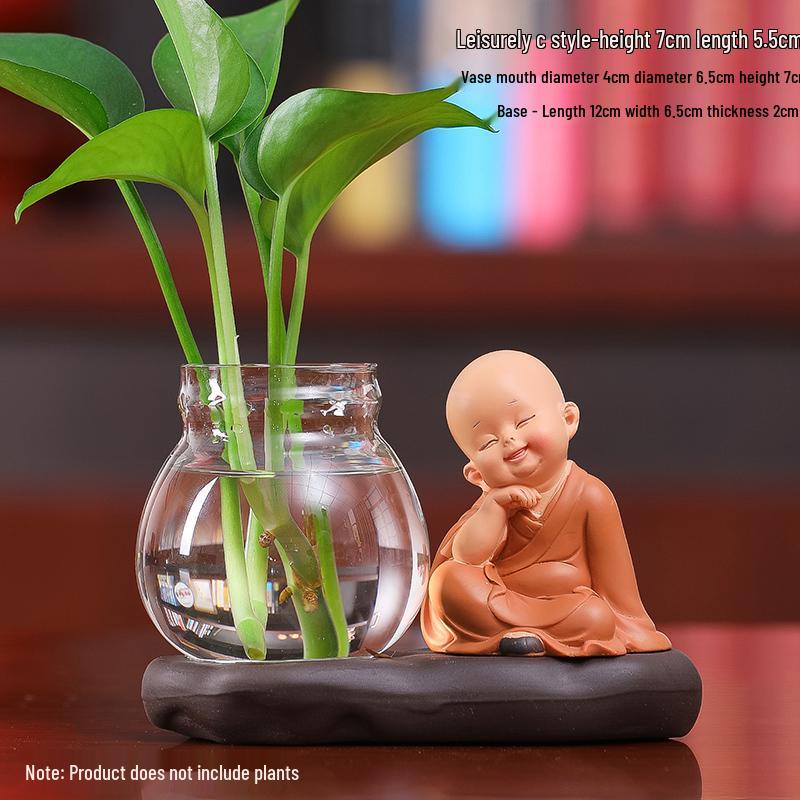 Little Monk Hydroponic Vase: Creative Home and Office Decor