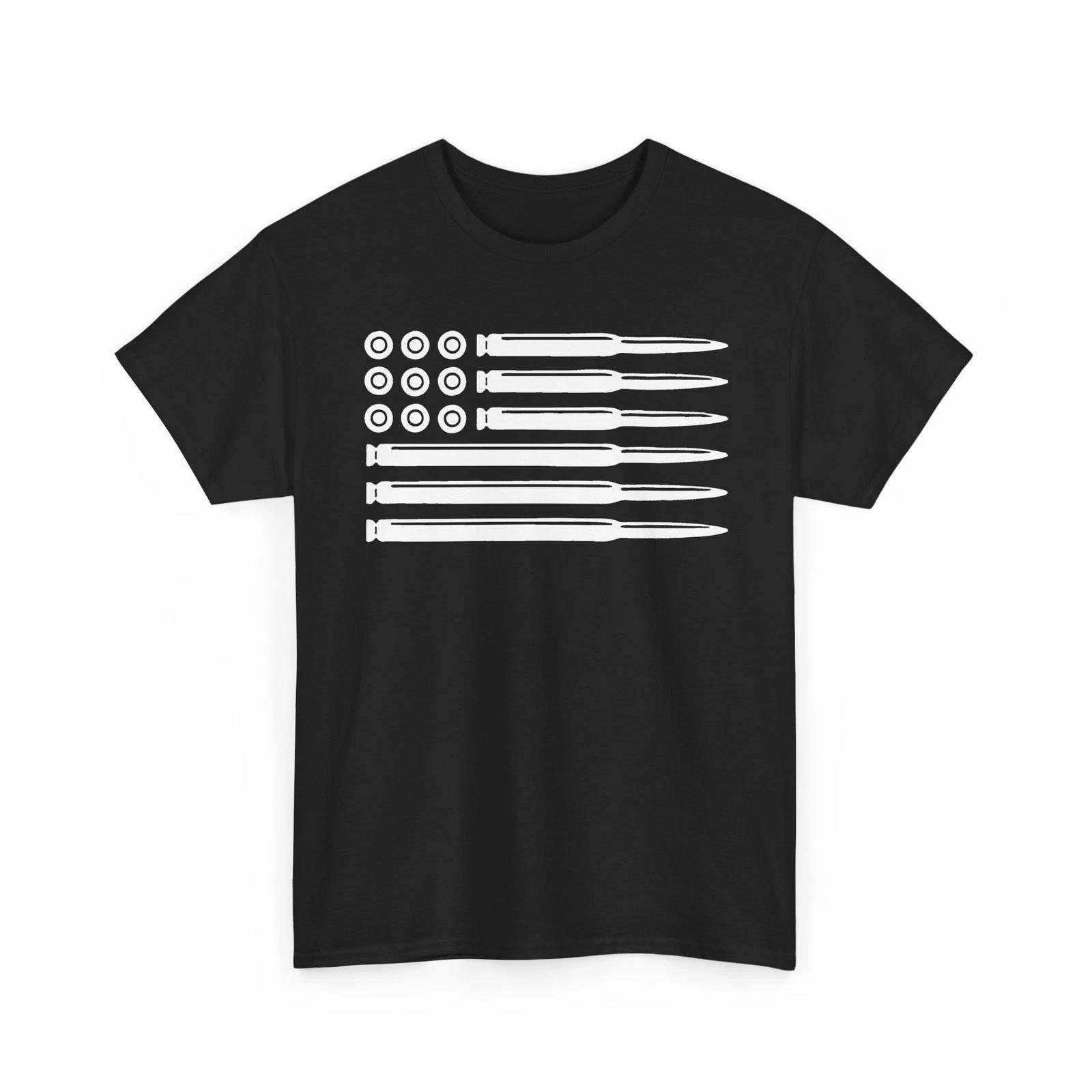 Bullet American Flag Freedom 2nd Amendment Unisex Heavy Cotton TShirt S