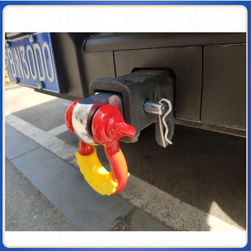 Tow Hitch Receiver 2"15T Break Strength Shackle Hitch Receiver with 3/4 Shackle Towing Accessories for Vehicle Trailer Recovery