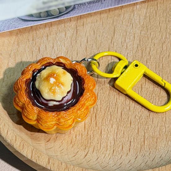 Keychain Pendant Corn Egg Tart Design Mini Size Food Keyring Keys Bags Phone Lanyard Versatile Hanging Ornament