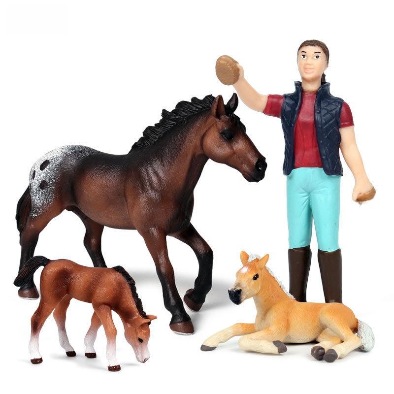 Farm Pasture Simulation Plastic Doll Model Ornament Farmer Worker Animal Woman