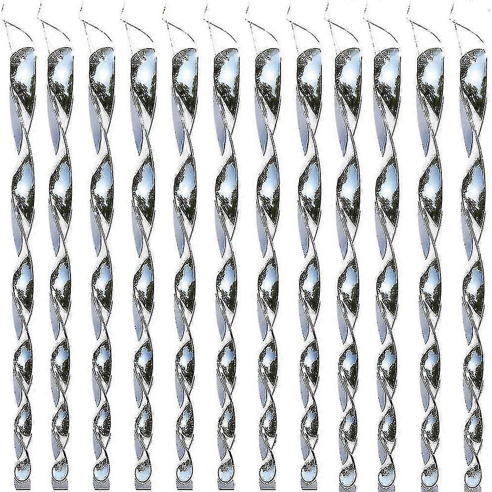 12 Pieces Reflective Wind Spiral Bird Scare Reflective Bird Repellent Garden Decoration For Balcony And Garden GuanGuan