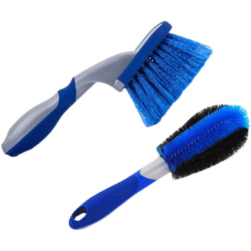 Blue Car Wash Tool Set: Wheel Brush Combo for Tire Cleaning and Maintenance