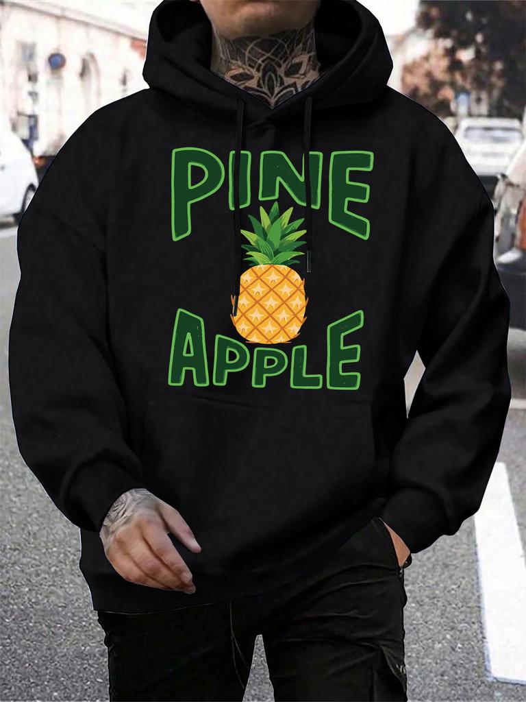 Fresh Pineapple Fruit Printing Men Hoody Fleece Autumn Hoodies Pocket Loose Sportswears Comfortable Multicolor Man Hoodie