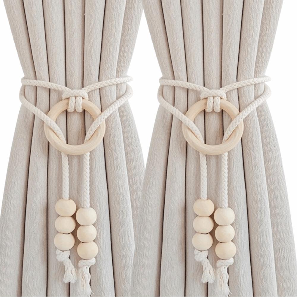 2Pcs Boho Style Curtain Tiebacks Handcrafted Boho Curtain Tiebacks Room Decoration