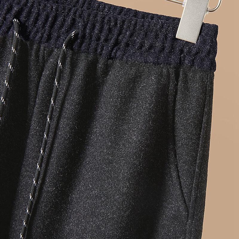 Tachic Women's Loose-Fit Wool-Blend Drawstring Capri Pants