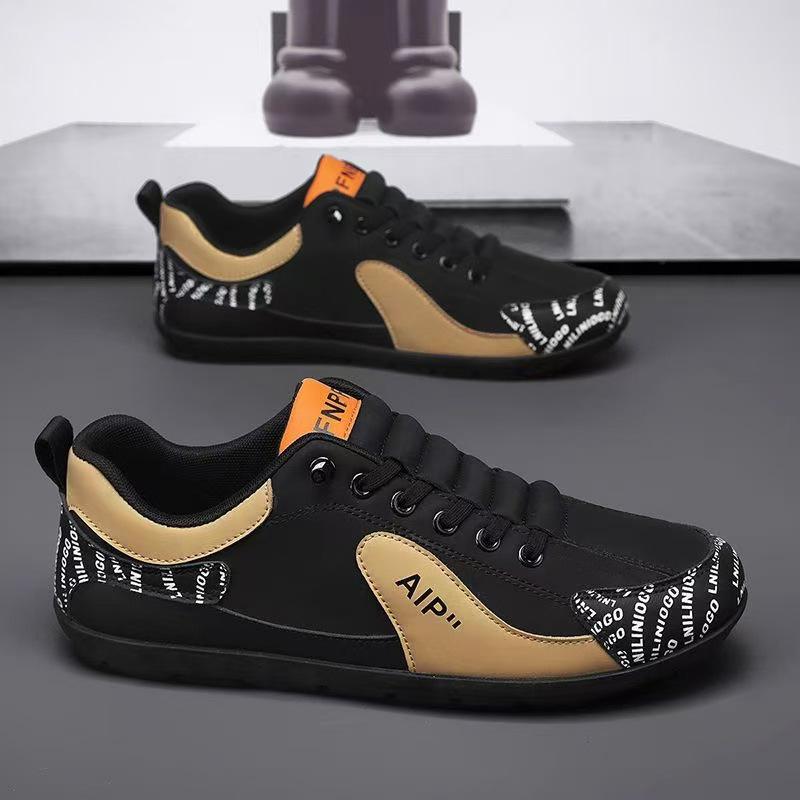 

Men s Lightweight Flat Bottomed Comfortable Casual Shoes Color Blocking Fashion Step on Sneakers Soft Soled Men s Flat Shoes 39 чёрный