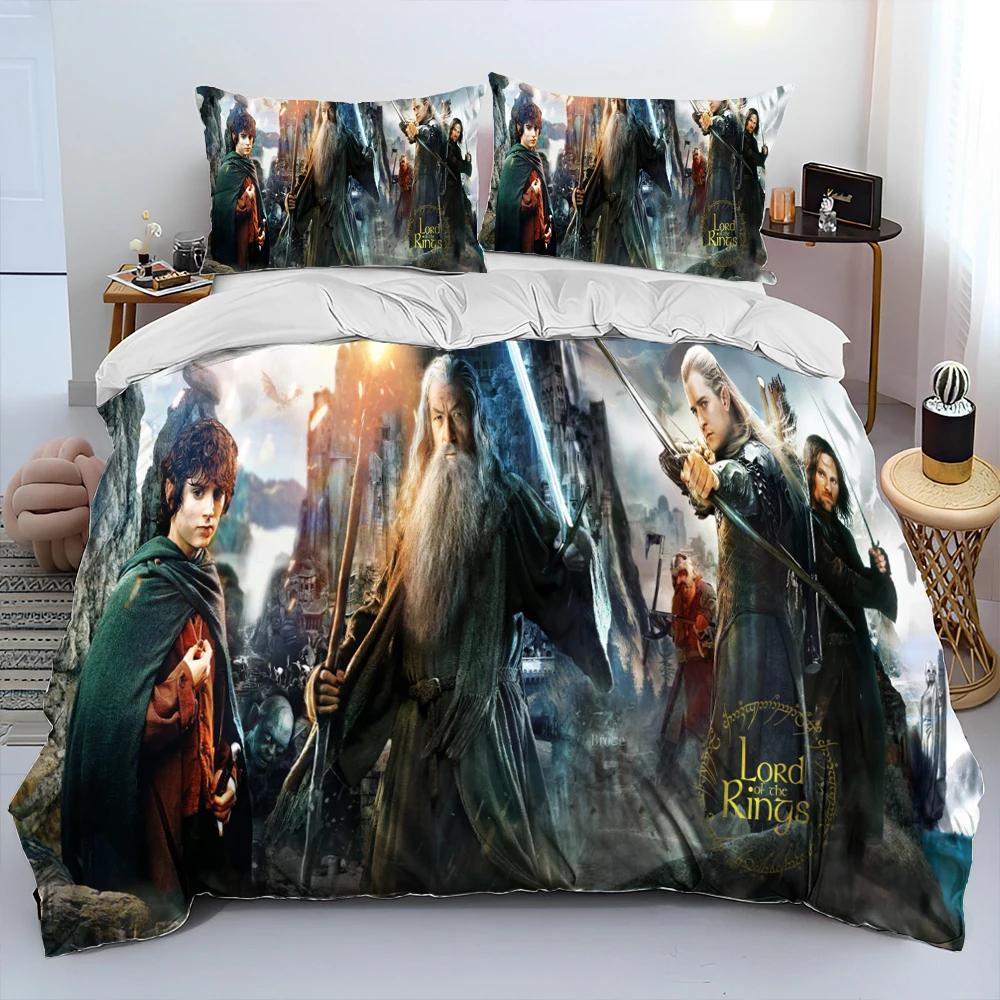 L-Herr der Ringe H-Hobbit Bettwäsche-Set, Bettdeckenbezug Bett-Set Steppdeckenbezug Kissenbezug, King Queen Size Bettwäsche-Set Kinder