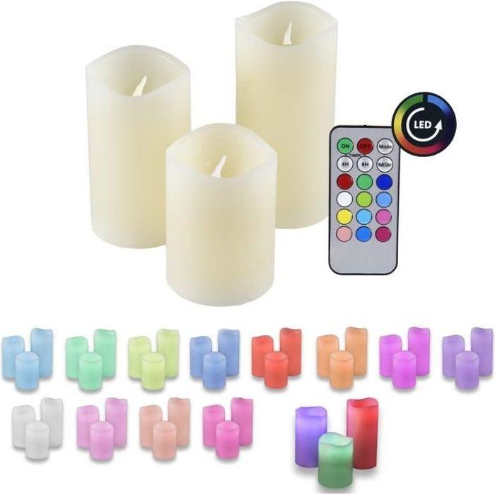 Bougies LED 48 de IOIO en cire véritable avec télécommande et variation de couleur