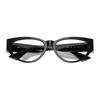 Versace Brand Logo Avatar Design Acetate Cat Eye Optical Glasses Women's Black 65990461 VE3366 GB1-Black 53