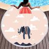 Wild Animal Elephant Round Beach Towel with Tassels Microfiber Soft Absorbent Quick Dry Sand Proof Towel For Picnic Camping Yoga
