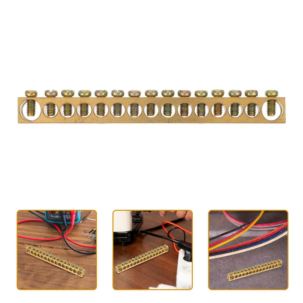Copper Terminal Bus Bar Electrical Ground Bar Heavy Duty Distribution Block High Power Compact Design Easy Installation