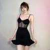 Dark Sexy Perspective Mesh Stitching Dress Summer Skirt
