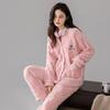 CORELAVISH Cute Long Sleeve Loungewear Set with Perfect for and Fluffy Top and Bottom Available In Pink and Also Plus Size and Loose Perfect for