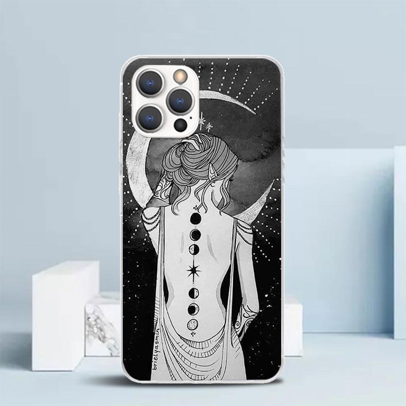 Moon Mystery Totem Witche Phone Case For IPhone 16 17 Air 16E 15 14 Plus 13 Mini 12 11 Pro Max 7 8 + SE 2020 Soft TPU Back Cover