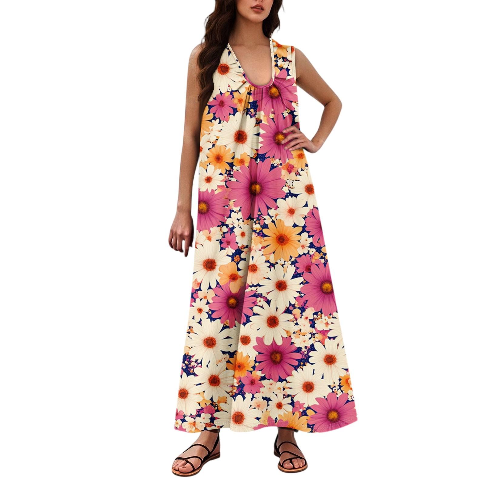 

Женская Мода Повседневная А-силуэт Цветочный Принт Эффект Молотка Свободная Длинная Юбка с Карманами XL винный