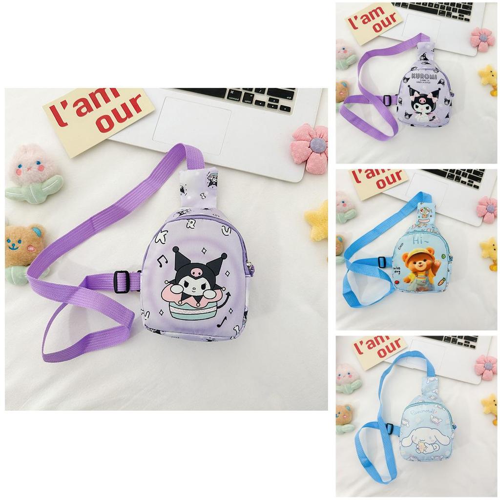 Hello Kitty Kids Crossbody Bag Lightweight Nylon Chest Pack For Daily Essentials Unisex Design