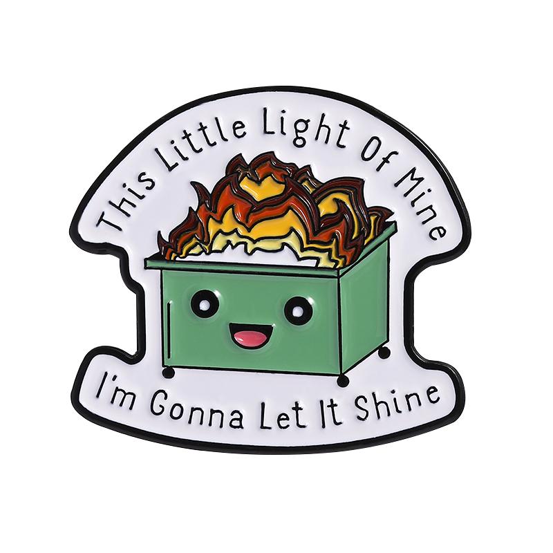 It's Ok Not To Be Ok Enamel Pin Custom Quotes Emotional Support Dumpster Fire Mental Health Brooches Lapel Badge Jewelry Gifts