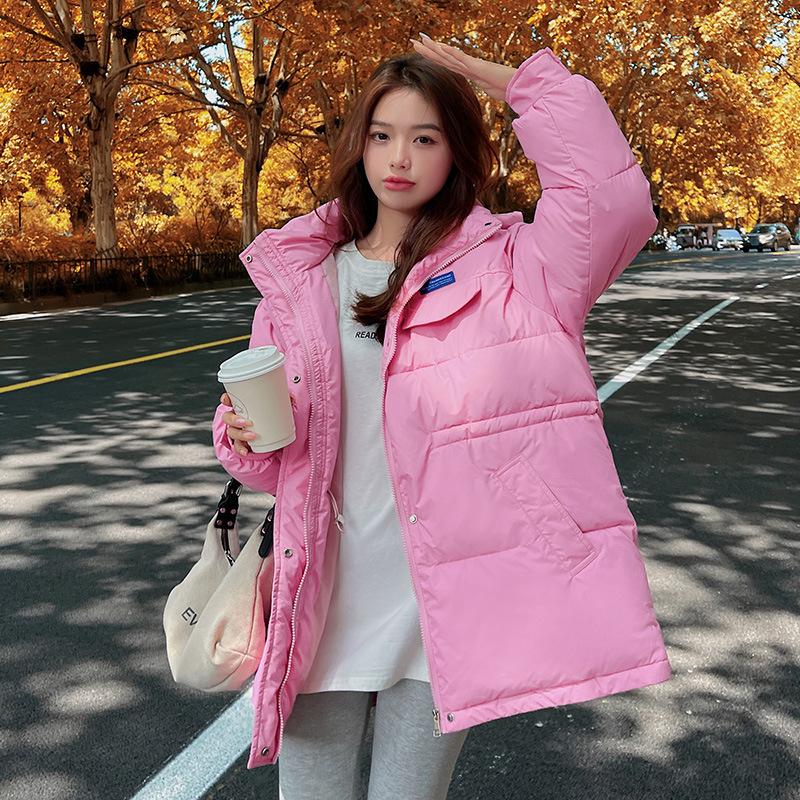 Winter Cotton Long Sleeve Jackets Women's Puffer Parkas Thick Loose Coat with Hood Oversized Warm Padded Outerwear