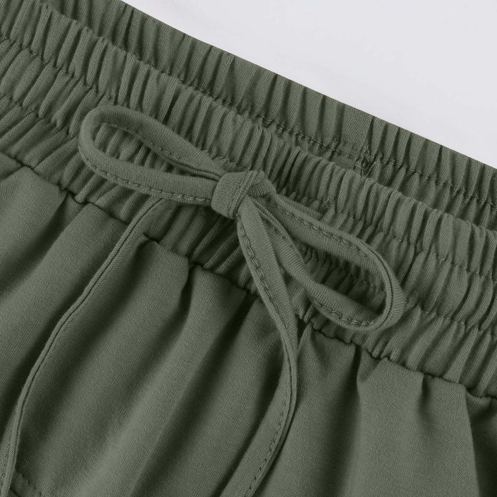 Women's Elastic Waist Color Casual Pocket Shorts High Waist Slim Fit Sports Women's Pants