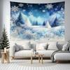 Christmas Tree Tapestry Snowy View Hanging for Party Festival, Bedroom Office Living Room Home Decor, Wall Decoration