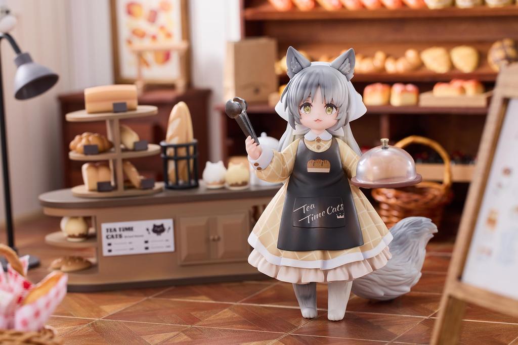 RIBOSE DLC Serie Katzen Nyan Town Bäckerin Nyan ABS PVC Bemalt Komplette Figur "Teepause Szene" Nicht-Maßstäblich &