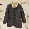 Autumn and Winter New Fashion Stand-up Collar Double-sided Wear Pressed Rubber Double-breasted Down Jacket Women's Medium and Long Winter Coat Tide