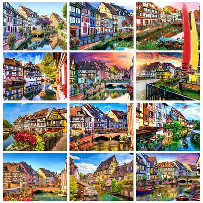 Ancient Town Full Diamond Mosaic 5d Painting Drill Square Embroidery New Accessories Arrivals Decorative Paintings Art Kits