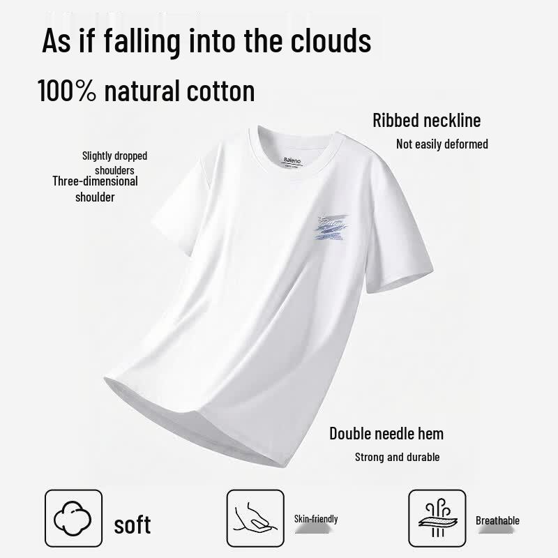 Baleno Men's Heavyweight Pure Cotton Short Sleeve T-Shirt