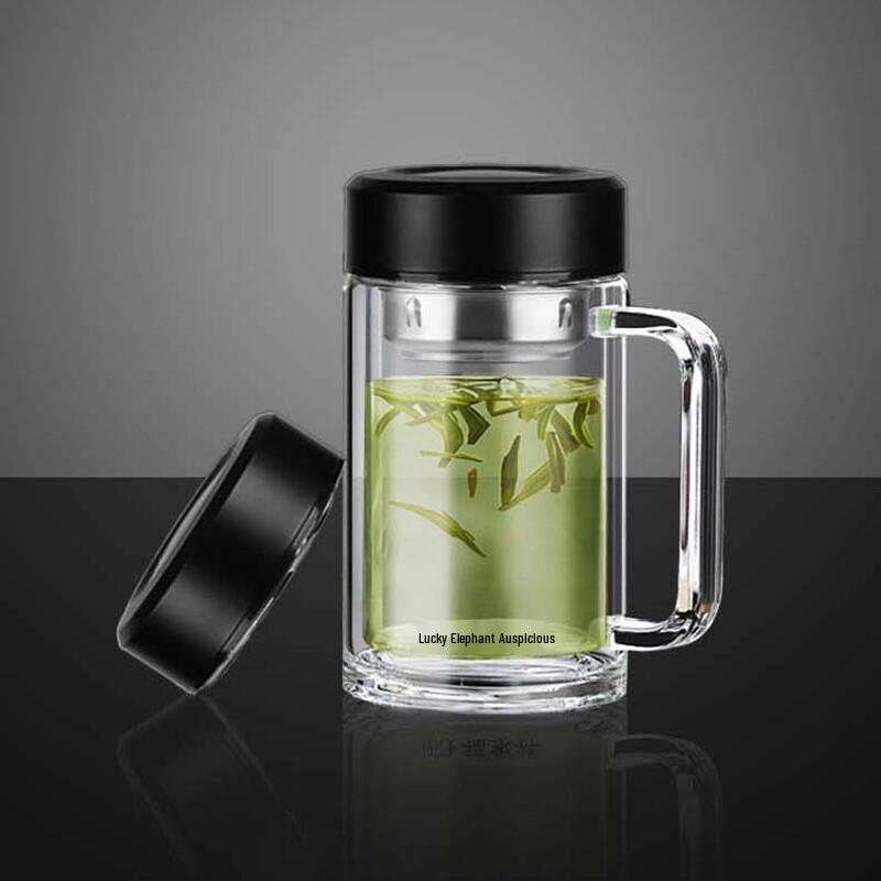 Double-Layer Glass Tea Mug with Infuser