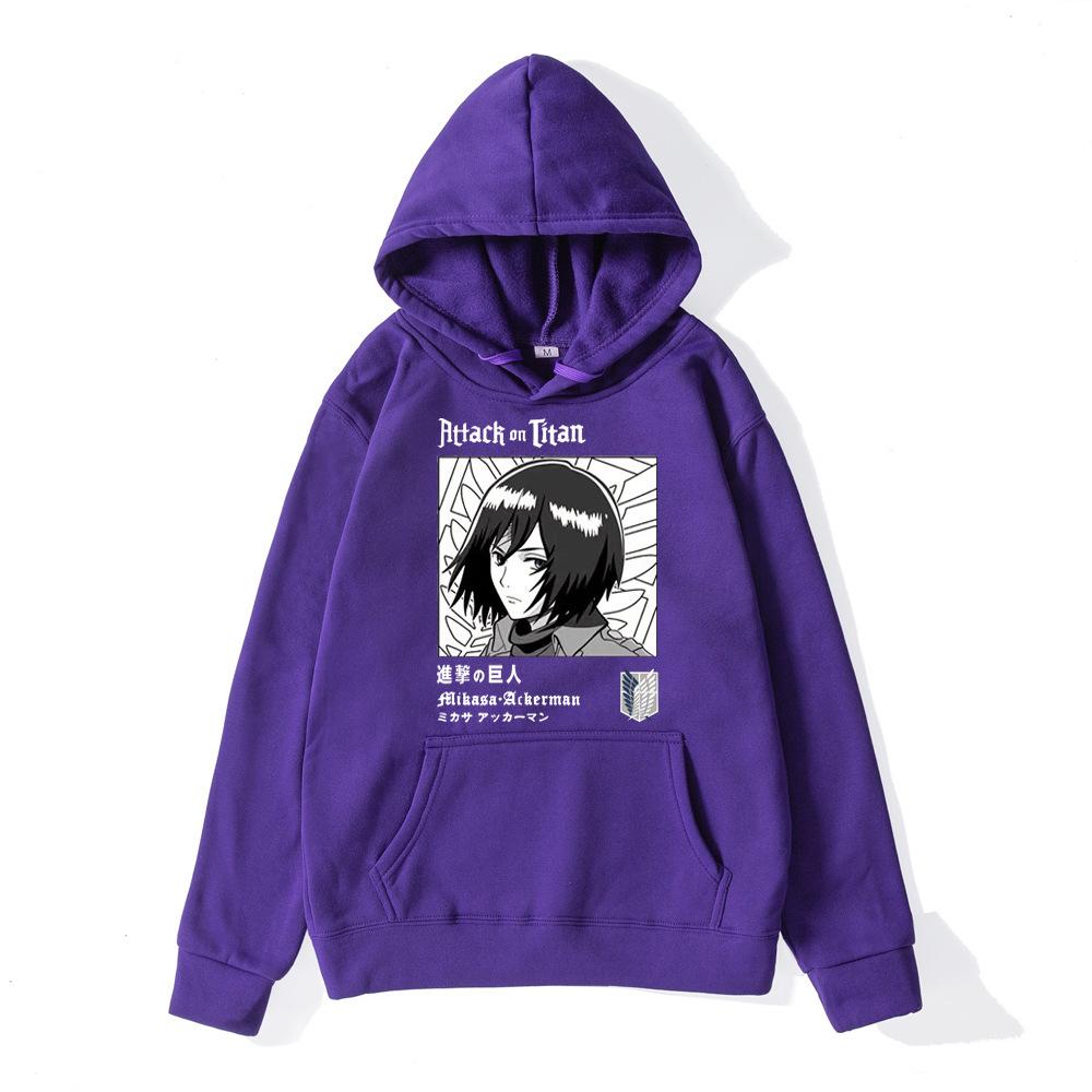Anime Hoodies Attack On Giant Casual Top Cartoon Animation Plus Velvet Men Women Sweaters Attack Giant Hooded Jacket Sweater