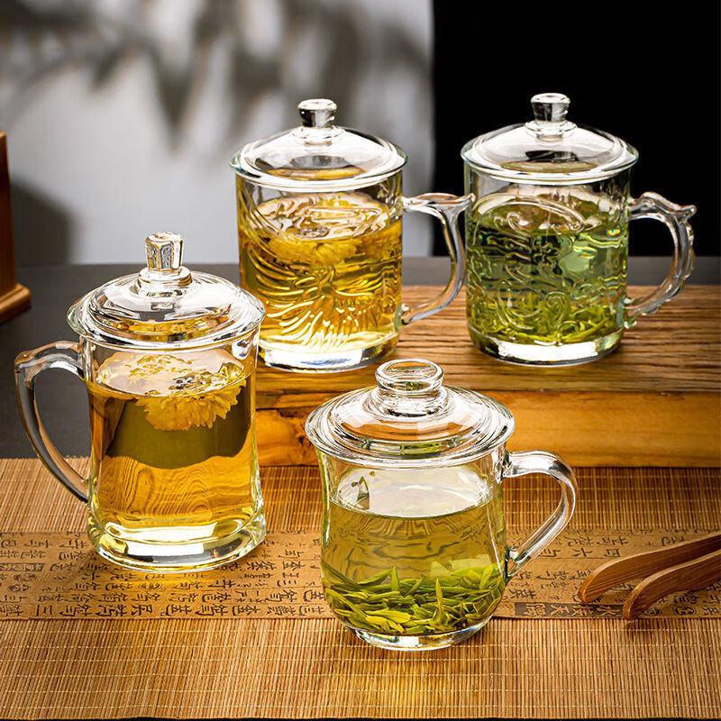 Heat Resistant Glass Tea Cup with Lid