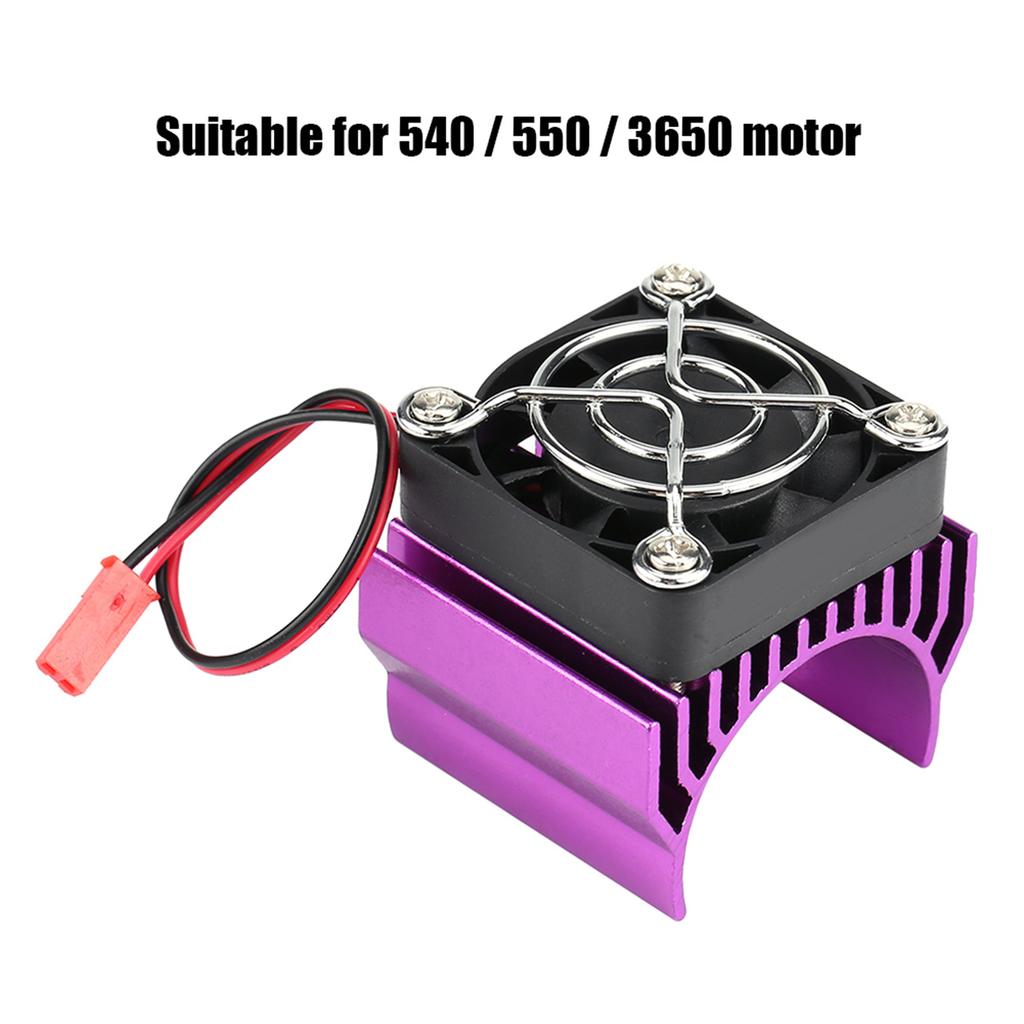 Heat Sink With Cooling Fan for 110 Scale Electric RC Car 540  550  3650 Motor (Purple)
