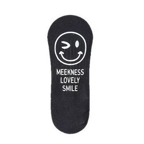 Zhuji Women's Non-Slip Low-Cut Smiley Face Socks - Invisible Heel-Proof Macaron Color Series