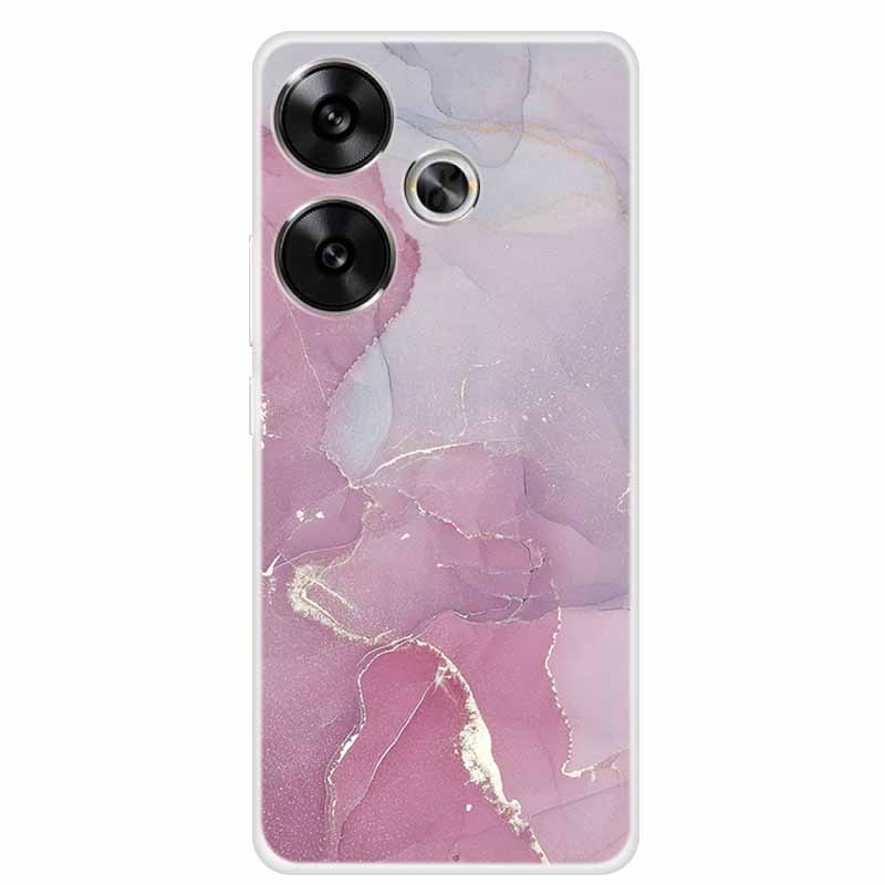 Marble Soft Phone Case For Poco F6 Transparent Case Silicone TPU Cover Funda Para Shield Clear Case for Xiaomi Poco F6 F 6 Pro
