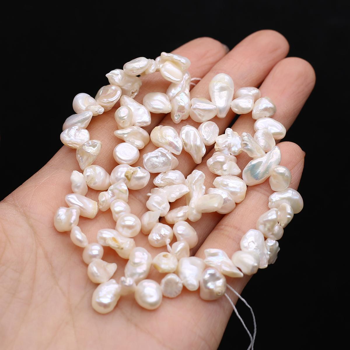 1String, White Natural Freshwater Pearls 9-10mm, Handmade Irregular Pearl Beads for Jewelry Making DIY Crafts, Needlework 36cm 1String/9-10mm-36cm белый