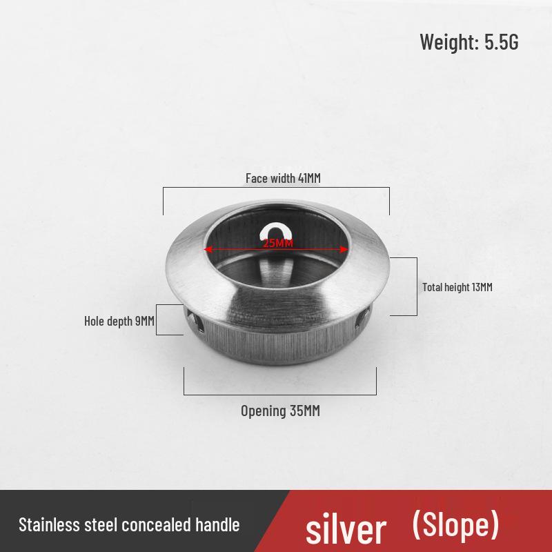 

Stainless Steel 35mm Round Recessed Pull Handle for Wardrobe or Cabinet Drawer