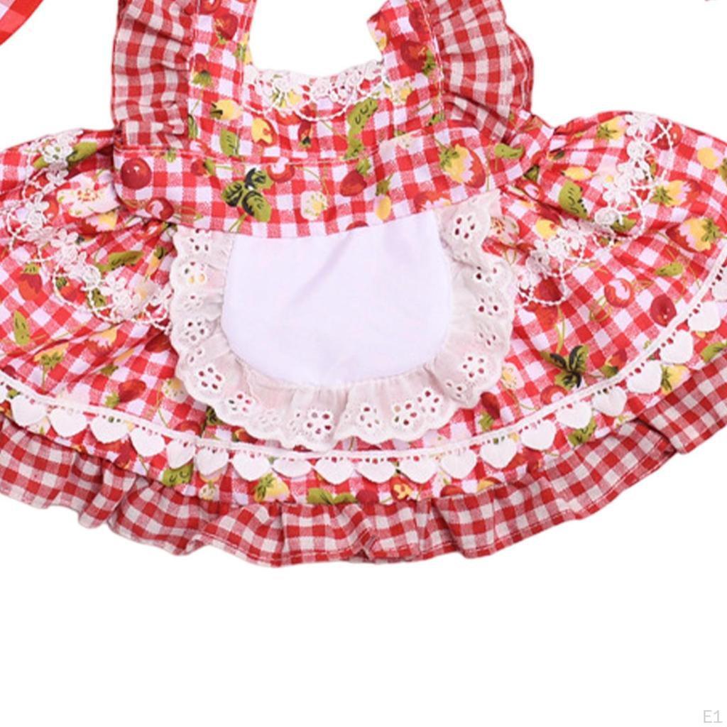 Plush Doll Strap Dress Strawberry Patterned Cute Hands on for Kids Birthday Gift