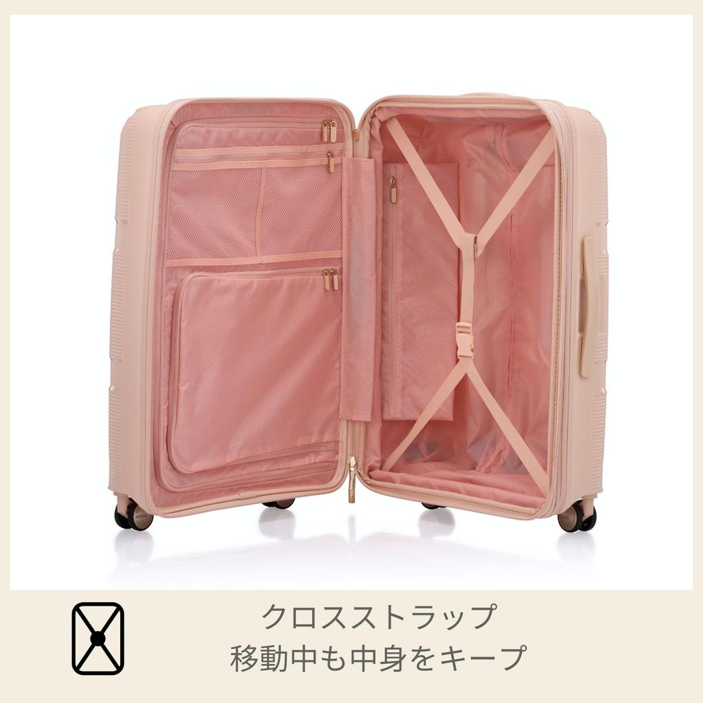 American Tourister Instagon Spinner 55/20 Expandable Suitcase, TSA Carry-on Approved, 35/42L, 55cm, 2.8kg, New Model - Peach Blossom