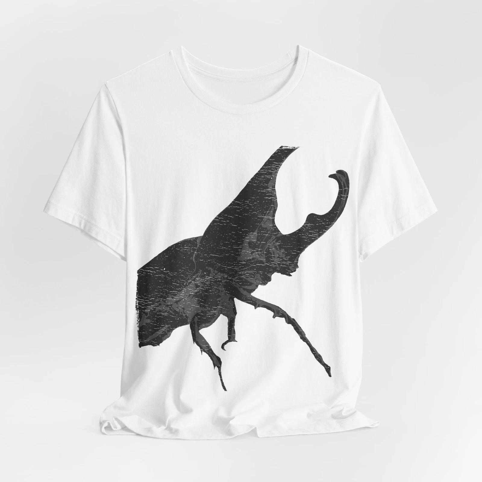 

Oversized Beetle Graphic T-Shirt Distressed Insect Streetwear Vintage Style Tee L
