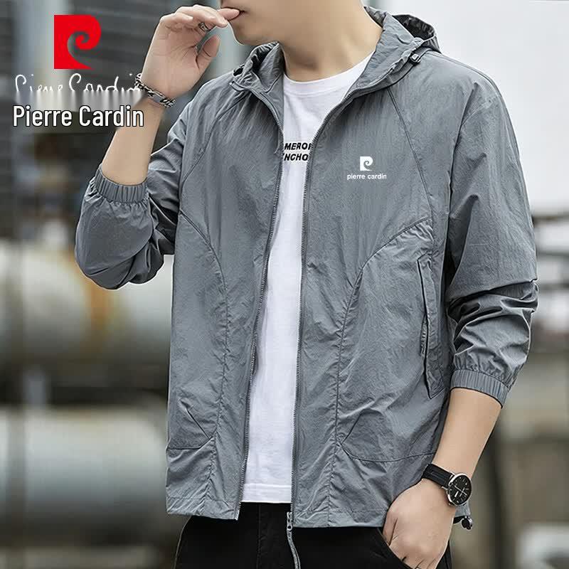 Pierre Cardin Men s Summer Ice Silk Sun Protection Hooded Jacket M