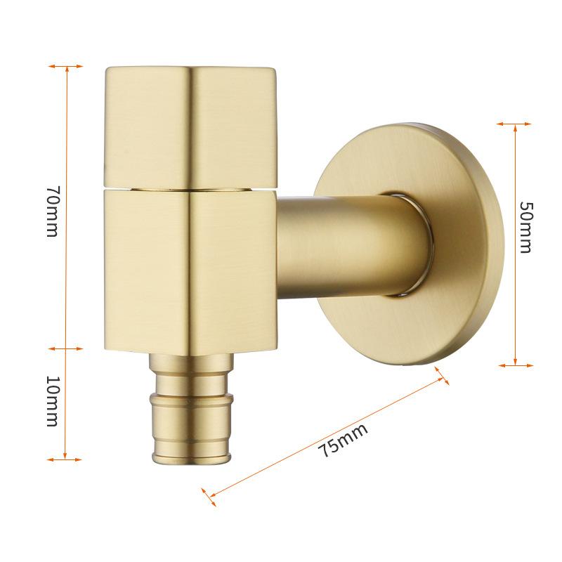 

Black Brass Extended Outdoor Garden Faucet Wall Mounted Bathroom Corner Washing Machine Tap Durable Water Supply Valve