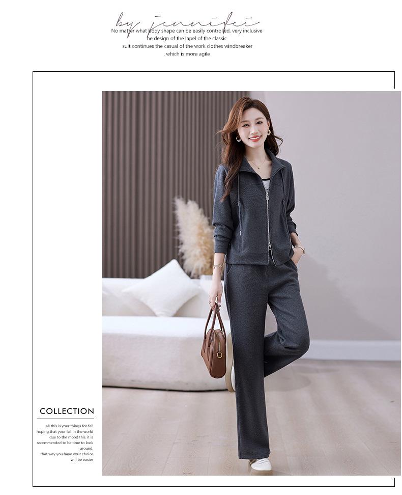 Chic Cashmere Cardigan & Slimming Sportswear Set for Women - 2025 Spring/Autumn Running Suit, Two-Piece.