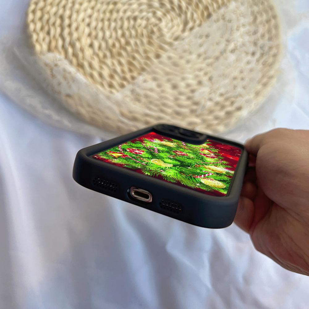 Ae113 Crăciun Fericit artă Moș Crăciun artă design Huse de telefon pentru iPhone 16 14 13 11 Pro Max 15 7 8 Plus 12 mini XR XS Max Husă de protecție pentru scară de înger