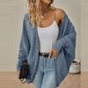Women's Fashion Solid Color Sweater Jacket Long Sleeve Cardigan Loose Knitted Coat