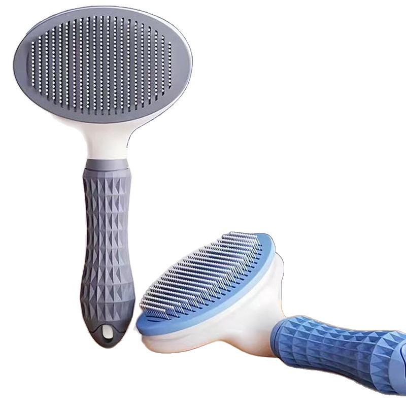 Pet Grooming Comb: Depilatory Brush for Cats & Dogs - Removes Loose Hair & Massages Teddy Bichon & Long-Haired Breeds