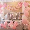 Pink Balloon Set LOVE Birthday Letter Aluminum Film Balloon Colorful Confetti Balloon for Princess Tea Party Birthday Proposal
