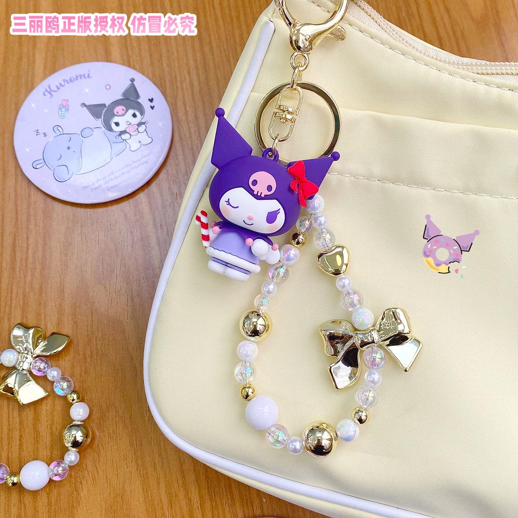 Sanrio Hello Kitty Kawaii Little Angel Collection Line Cinnamoroll Animation Design Animation Merchandise Figure Key Ring Pendant Bagpack Decoration