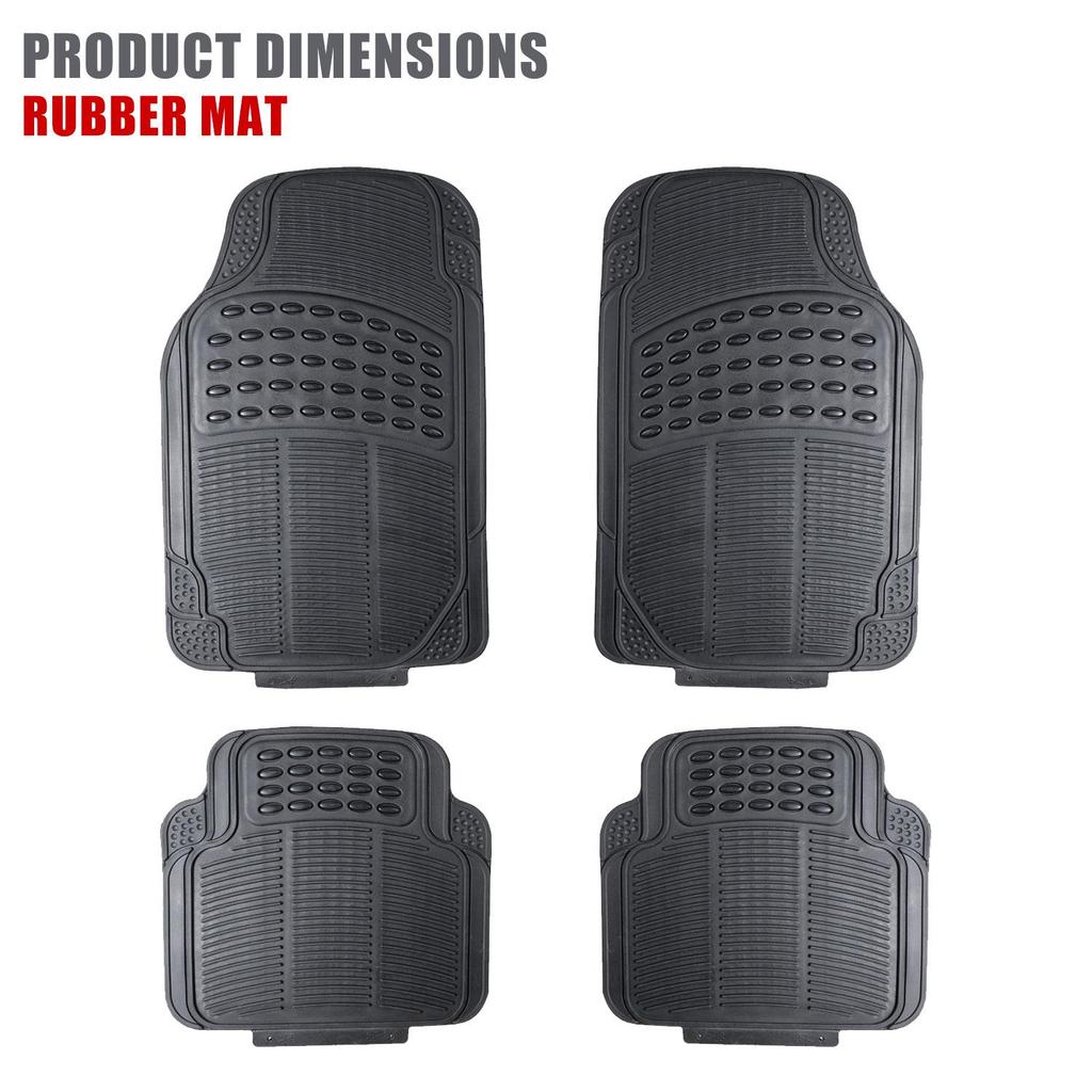 Four-Piece Universal PVC Car Floor Mats - Anti-Slip, Waterproof, Heat-Resistant Interior Protection.