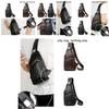 Barnoroo Men's Chest Bag Crossbody Bag With Usb Charging Port Pu Leather Material